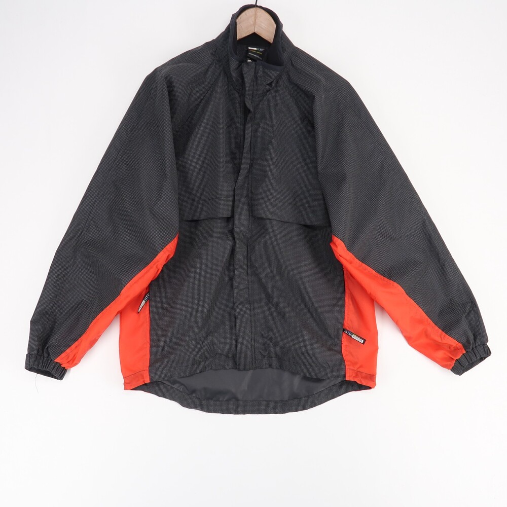 Illuminite Jacket Mens L Gray‎ Checkered Reflective Full Zip Windbreaker Cycling